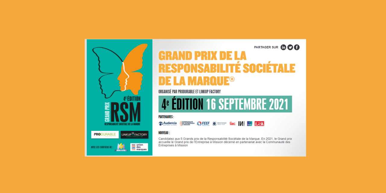 Candidatez au Grand Prix RSM (Responsabilité sociale de la Marque)